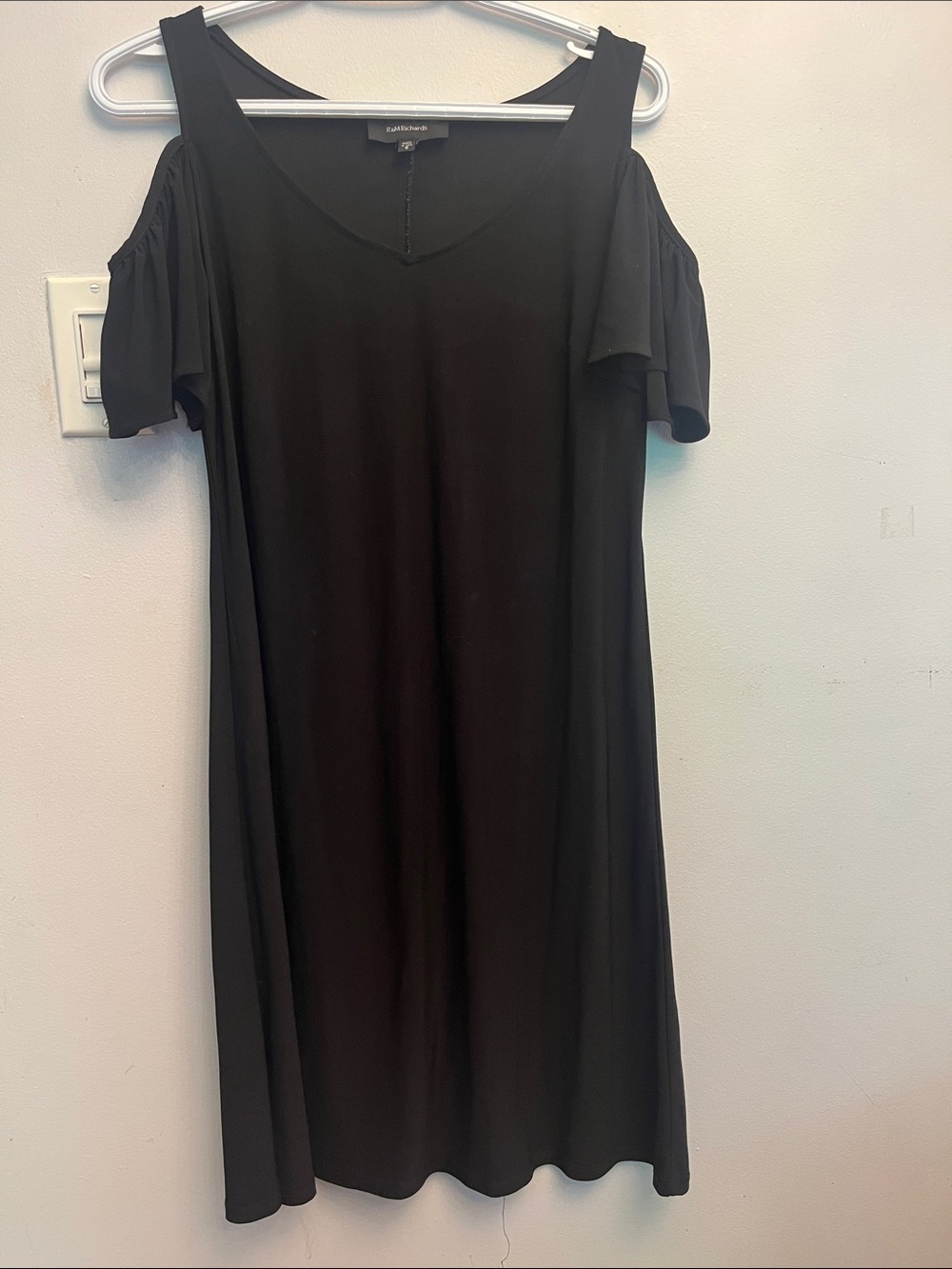 R&M Richards Black Dress with Subtle Neckline Detail